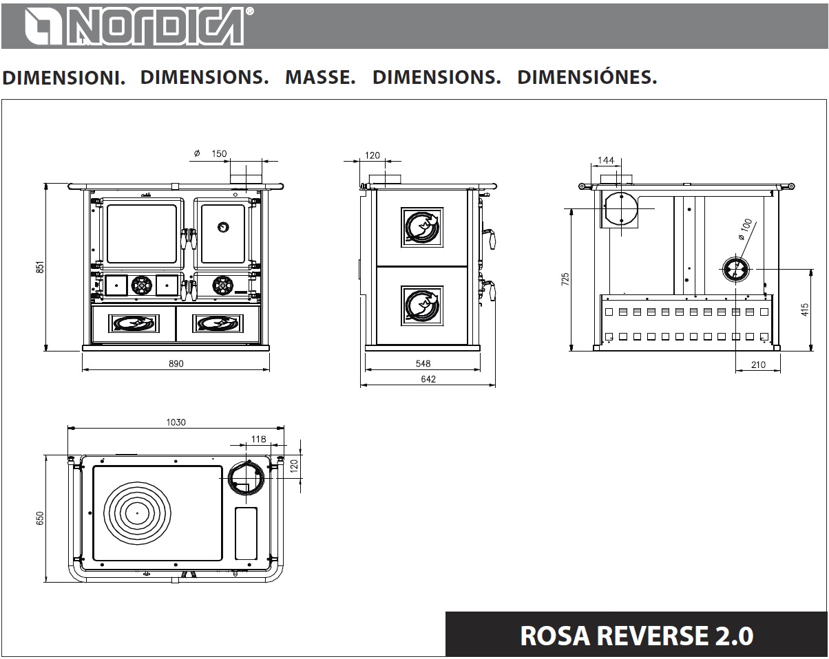 Кухонная печь La Nordica Rosa Reverse. Печи с плитой и духовкой La Nordica (Италия)