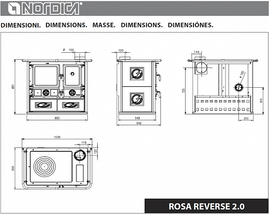 Кухонная печь La Nordica Rosa Reverse. Печи с плитой и духовкой La Nordica (Италия)