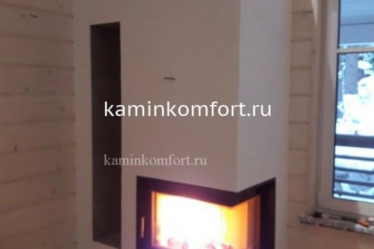 Пристенно угловой камин под ключ