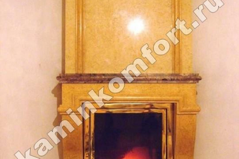 Камин угловой мрамор, топка Spartherm