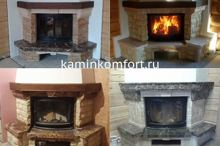 Угловые облицовки из мрамора для топок Jotul