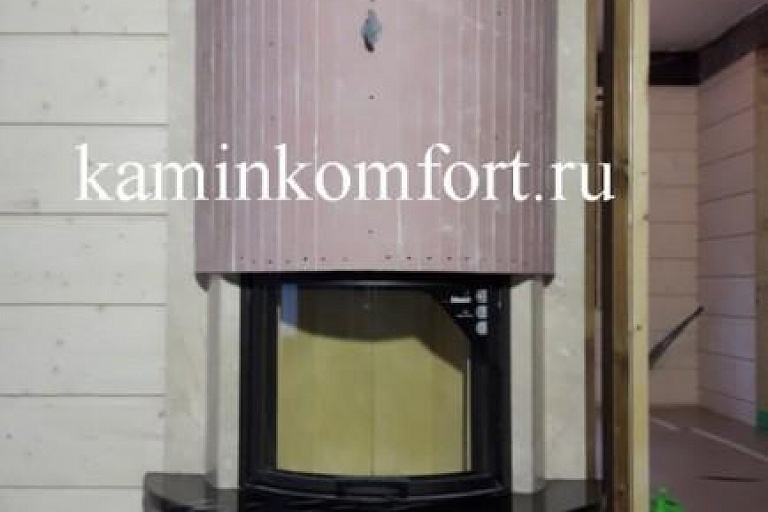 Облицовка камина мрамором в стиле "лофт"