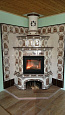 Прованс с дровником угловой двухъярусный Звери (комплект изразцов). Прованс с дровником